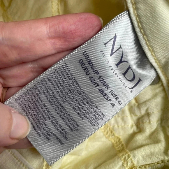 NYDJ Capri Released Hem in Pale Yellow Raw Size 12‎ GUC 0077 - Picture 10 of 10